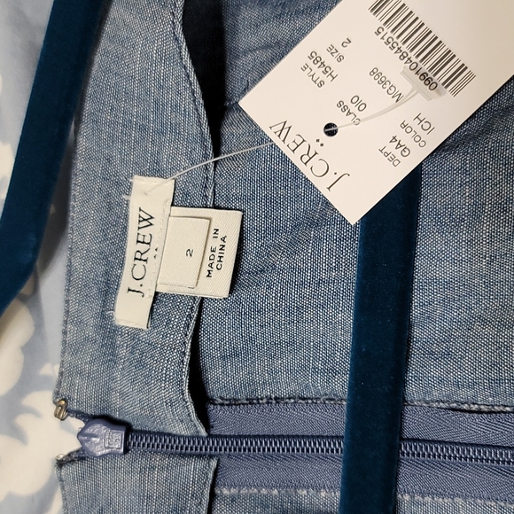 NWT! J.Crew factory chambray ruffle sleeve sheath dress - Picture 2 of 7